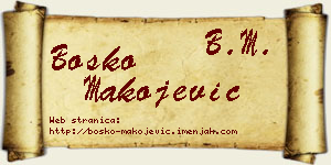 Boško Makojević vizit kartica